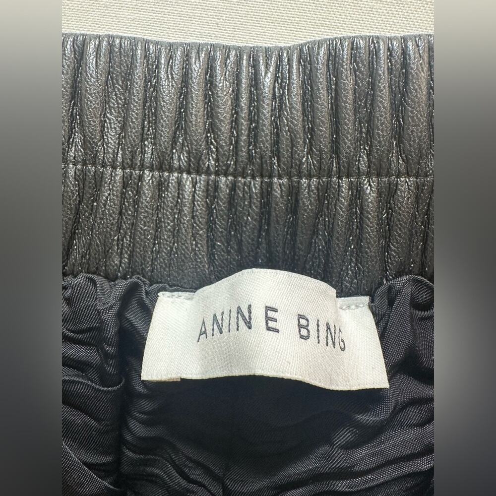 Anine Bing Colton Faux Leather Track Pants in Black Size Small EUC - Picture 6 of 7